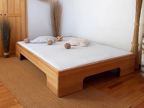 Naturbett PIANO aus massiver Naturholz