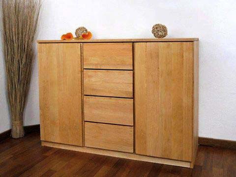 Sideboard mit 2 Türen und 4 Schubkästen Naturmöbel