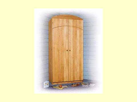 Kleiderschrank Jonas mit Bogenfräßung und Kranzteil Bogen
